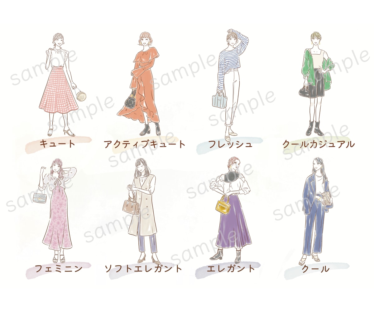 商用OK！かわいい顔タイプ診断イラストご提供します 10点セット即納＊サロンの資料やSNS投稿に◎ イメージ6