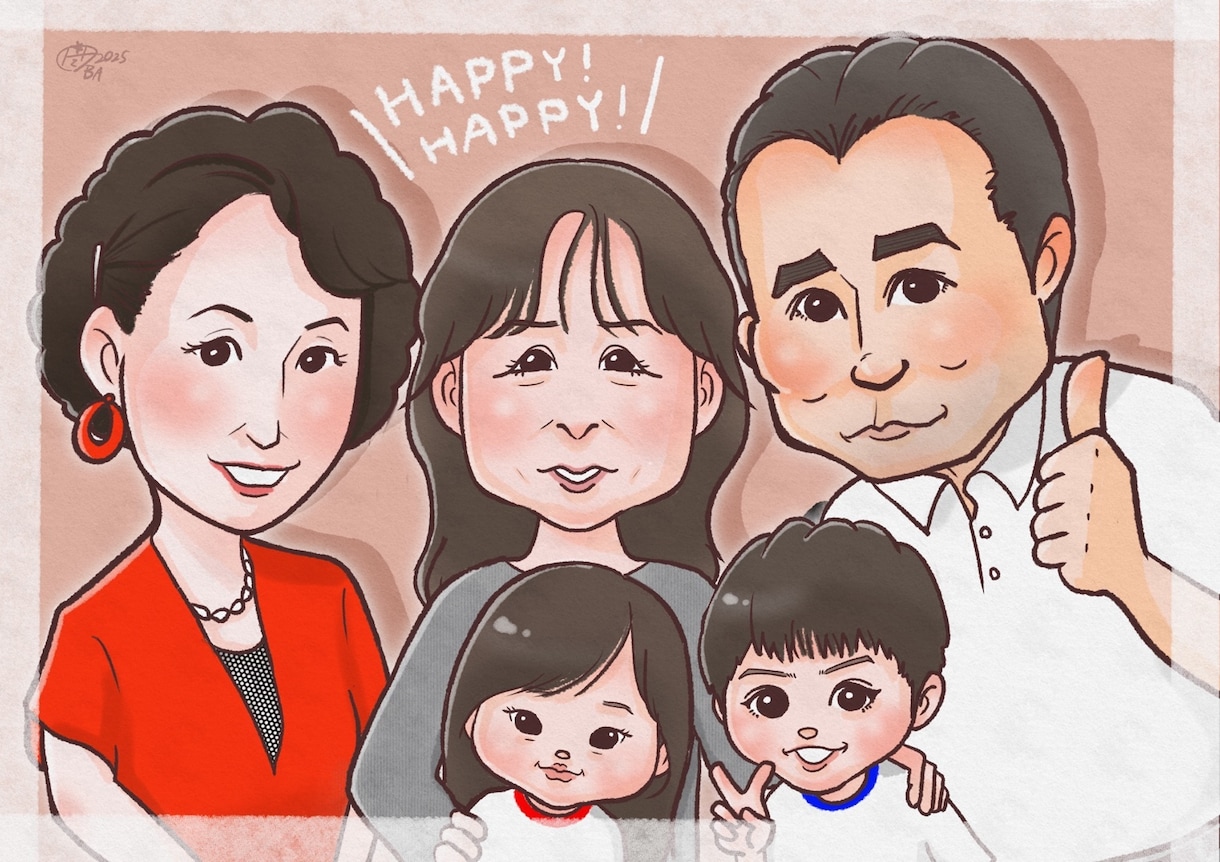 ２名様〜亡くなった方との「今」を似顔絵でお描きます 大切な方に「おかえり」と明るく声をかけられる心温まる似顔絵 イメージ4