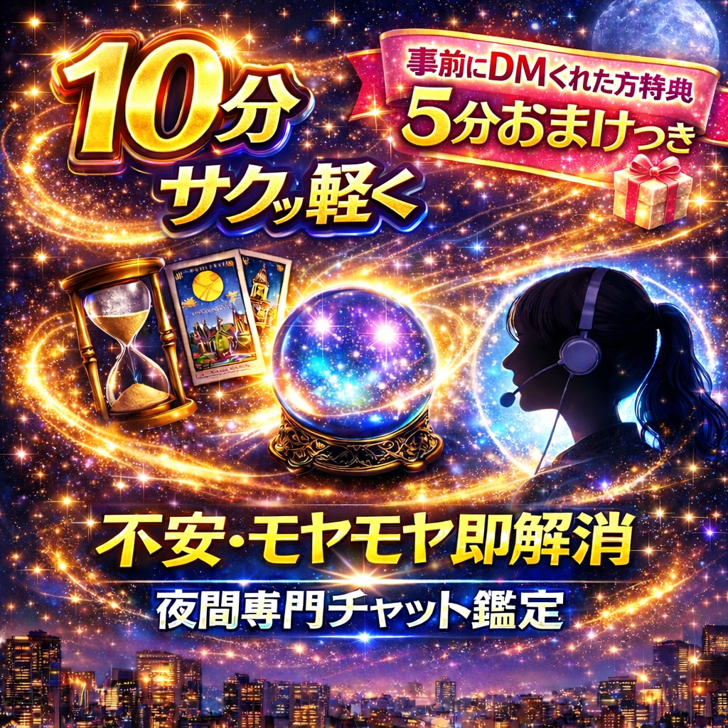 夜間限定｜霊感霊視｜10分チャット占いします 夜になると強くなる不安を、ひとりで抱えなくていい　心の整理 イメージ2