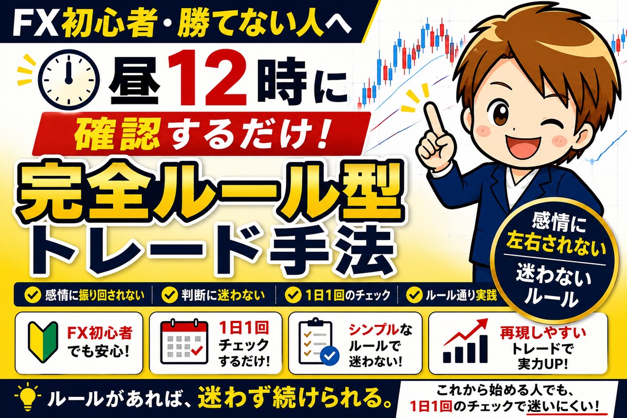FX初心者向け｜ドル円「昼12時手法」を教えます 5年以上検証したドル円手法を公開 イメージ3