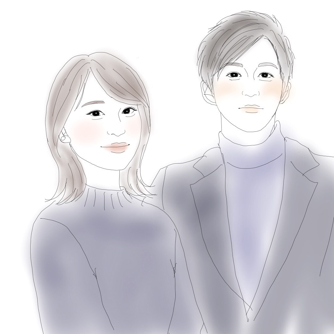 ふんわりした雰囲気の似顔絵描きます カップル、家族、友人との似顔絵を描きます⭐︎ イメージ1