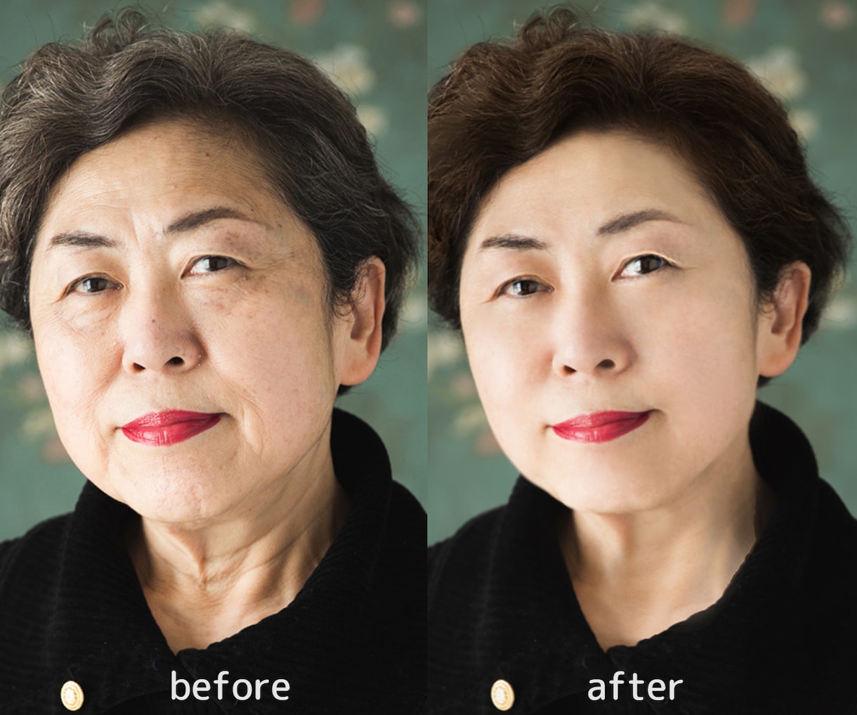 宝物になるウエディング写真へ、美しく写真修正します 写真加工、美肌、メイク、笑顔調整、体型補正、不要な背景除去 イメージ5