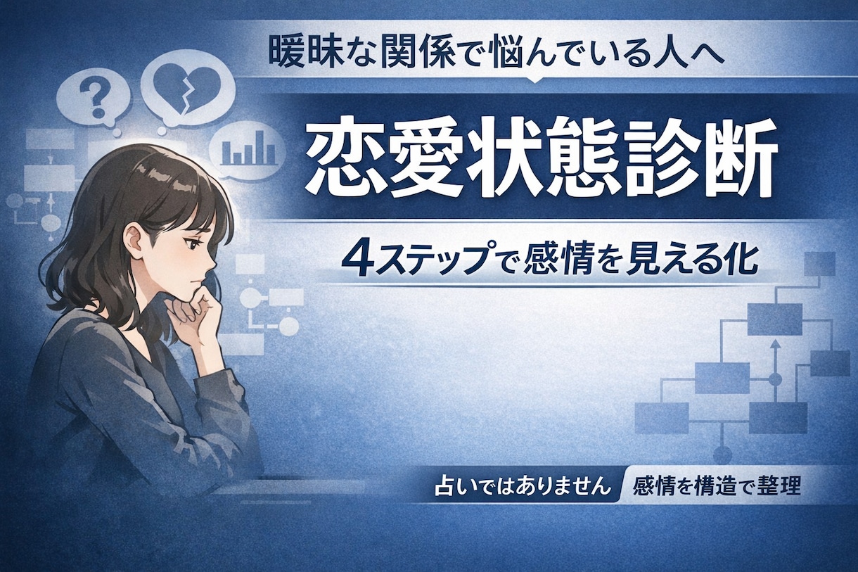 曖昧な関係の恋愛を整理します 「恋愛で振り回された頭を一度整えるツール」 イメージ1