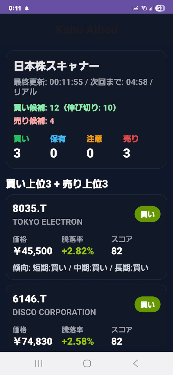株専用スキャンを提供します 株の相棒　日本、米国の株（アンドロイド専用APK） イメージ2