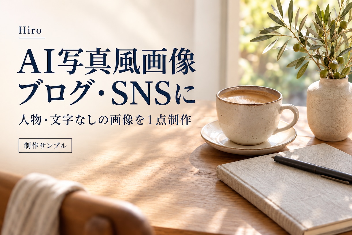AIで写真風のイメージ画像を1点作成します ブログやSNSに使える、写真風の雰囲気づくり イメージ1