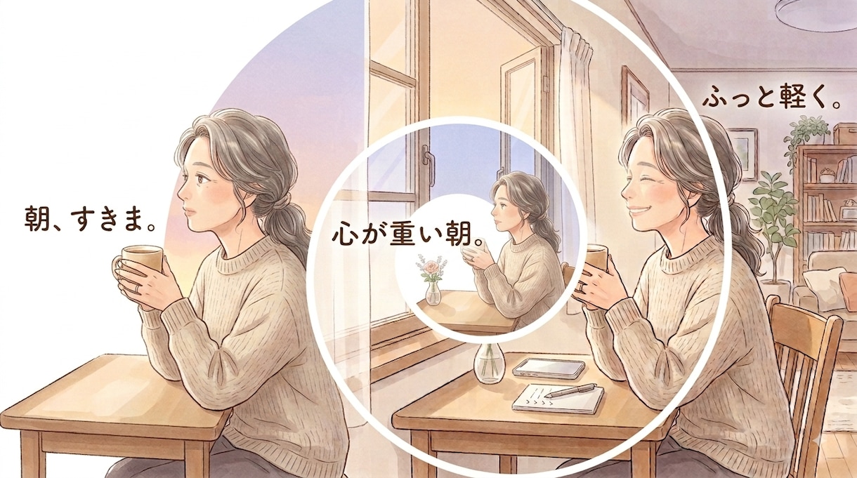 おはようの前に、 ちょっとだけ　お話をお聞きします 朝の静かな時間に寄り添う電話相談 イメージ1