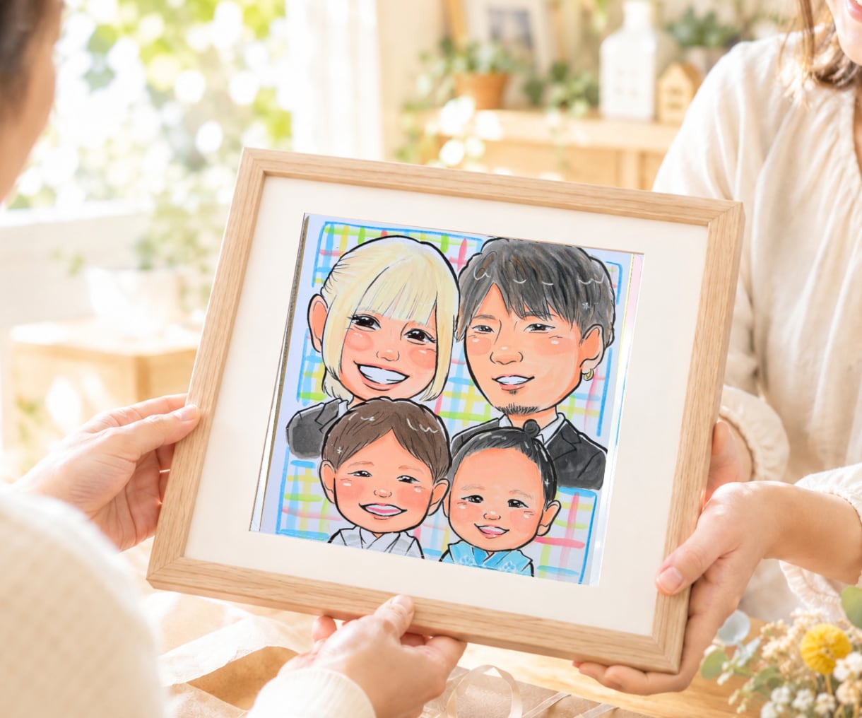 ゆめカワ水彩似顔絵♡色紙に描いてお届けします 誕生日や記念日に♡世界にひとつの可愛い似顔絵♪ イメージ2