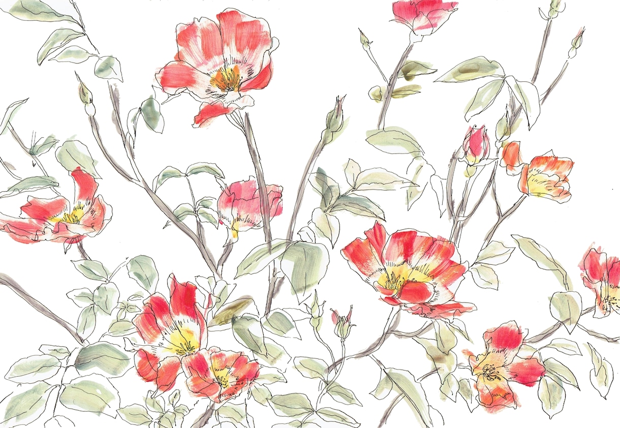 花や植物を描きます 華やかな挿絵やワンポイントになる水彩画を提供します。 イメージ1