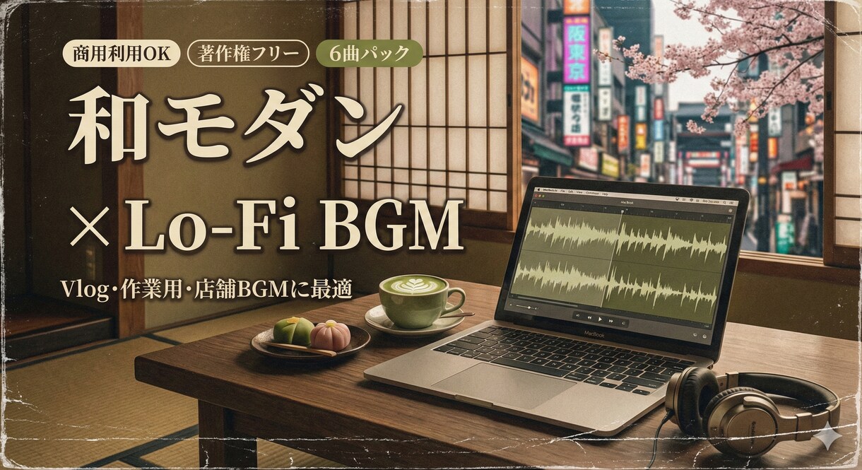 おしゃれな和モダンLo-FiBGM素材を提供します 現代的な「和」YouTube・Vlogに最適なBGM イメージ1