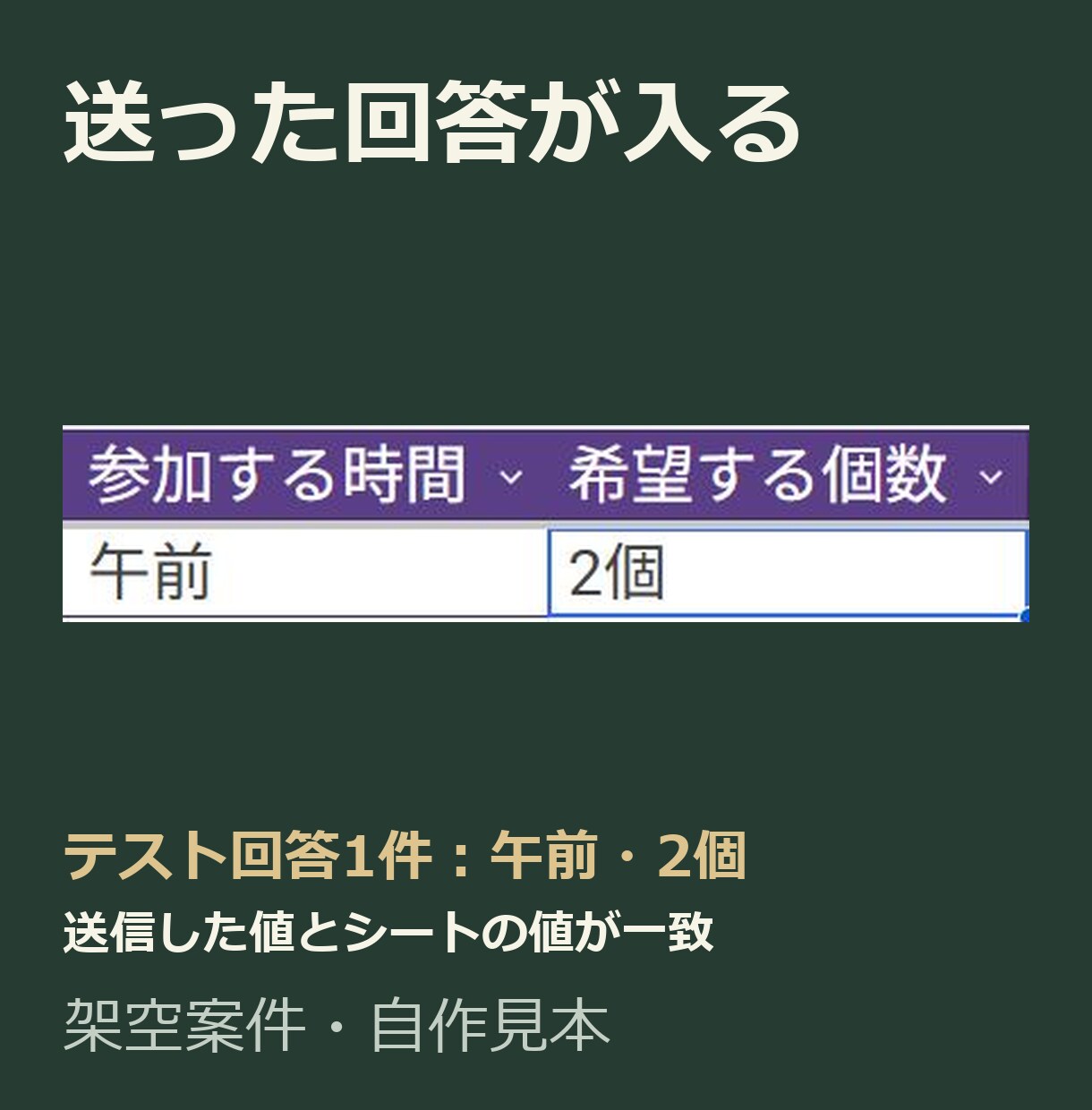 Googleフォームとスプレッドシートを作ります 分岐・必須設問も対応。シートに自動反映します イメージ2