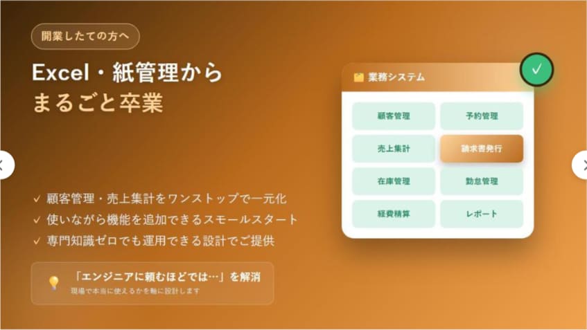Excel・紙管理からの卒業システムを作ります 開業したての方へ、Excel・紙管理から卒業 イメージ1