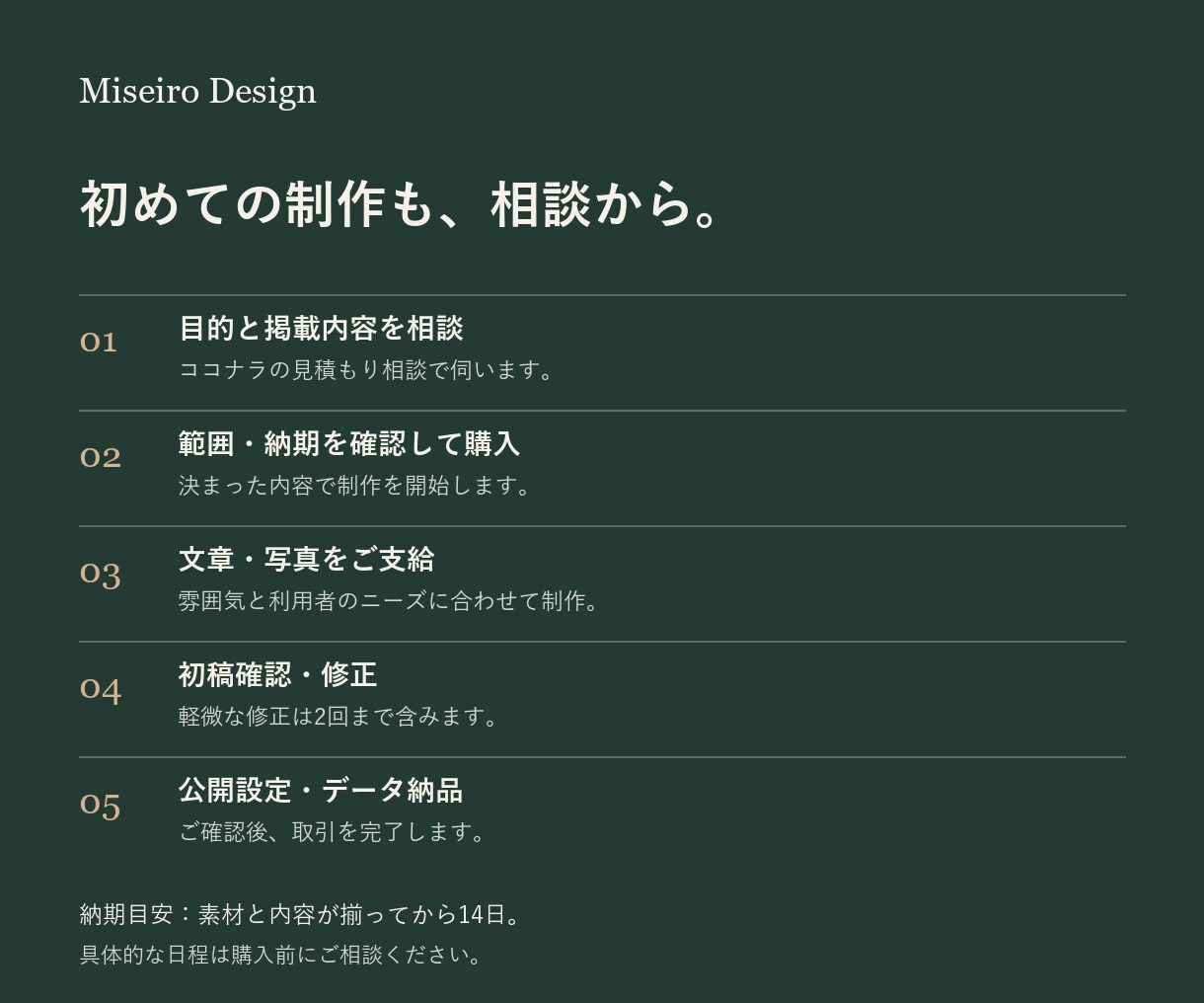 お店の魅力が伝わる1ページのホームページを作ります スマホ対応・公開設定・データ納品まで イメージ3