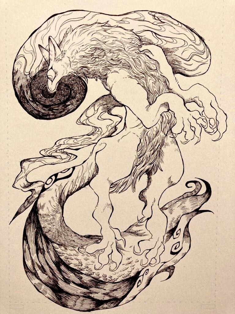 アナログでイラストを描きます ペン画で現存する動物や幻想的な動物を描きます。 イメージ4