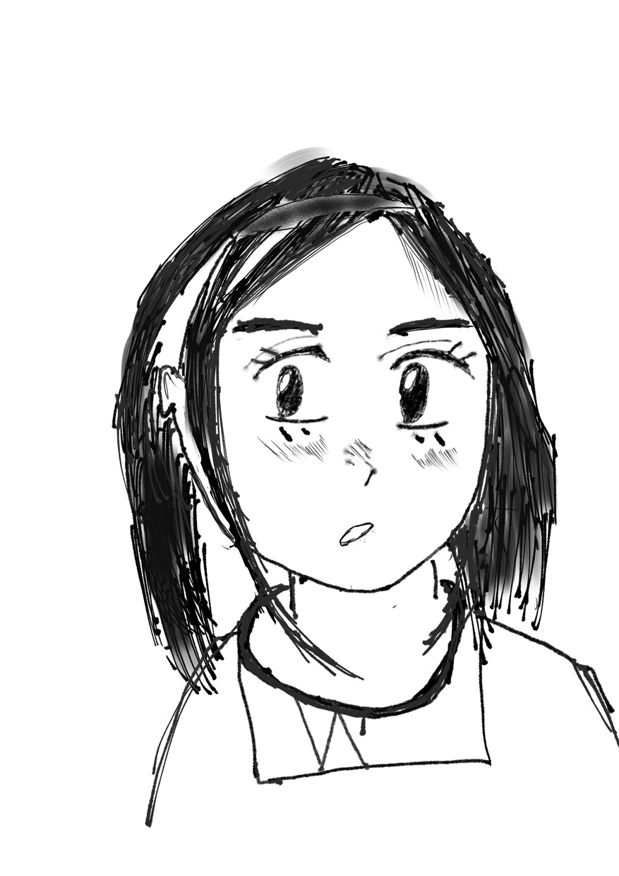 ラフな線が魅力のモノクロアニメアイコン描きます ラフな線の重なりを活かした、味のあるイラストを制作します。 イメージ4