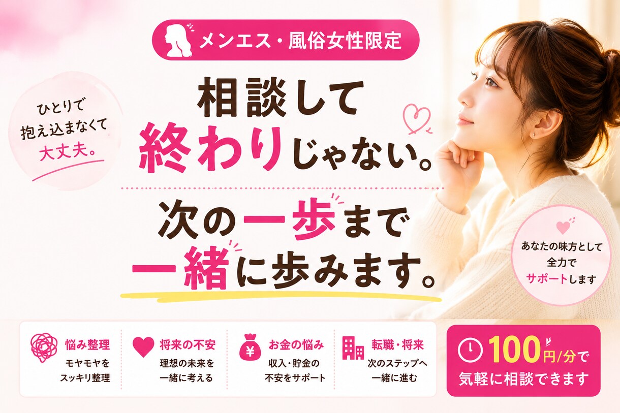 悩みや不安を整理し、前に進むあなたをサポートします なんでも話してください！一緒に整理して答えを見つけましょう イメージ1