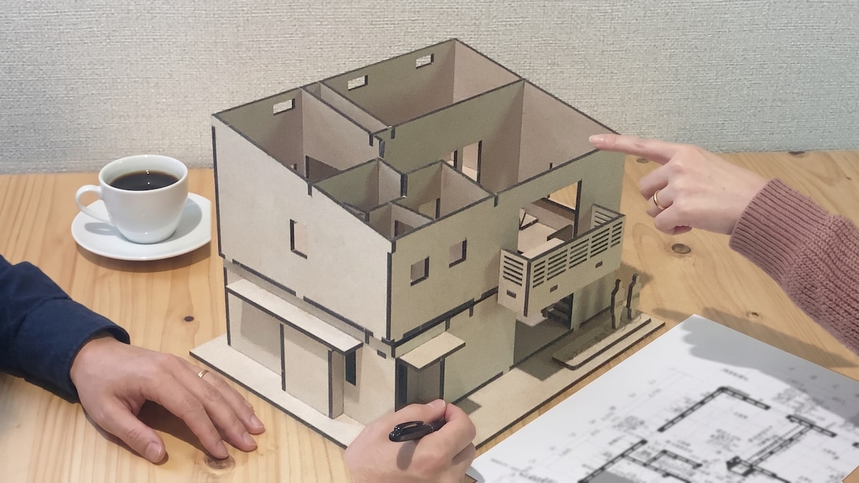 3営業日で間取り確認用の建築模型を作ります 【家族で囲んで話せて、設計者にも要望を伝えやすい】 イメージ1