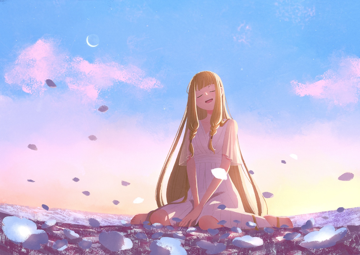 淡く儚い世界観の一枚絵をお描きします 世界観重視のMV・歌ってみた・表紙用に！ イメージ1