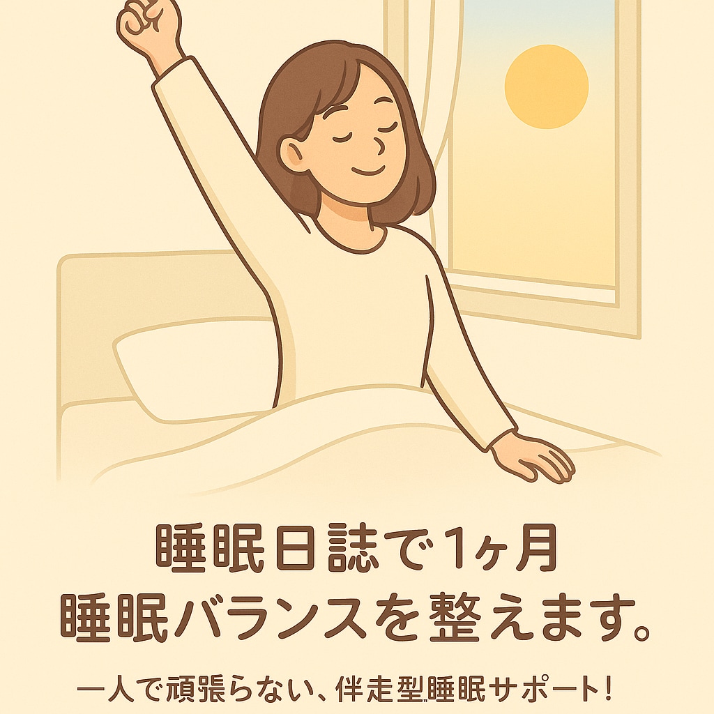 睡眠日誌で1ヶ月睡眠バランスを整えます 一人で頑張らない、伴走型睡眠サポート！ イメージ7
