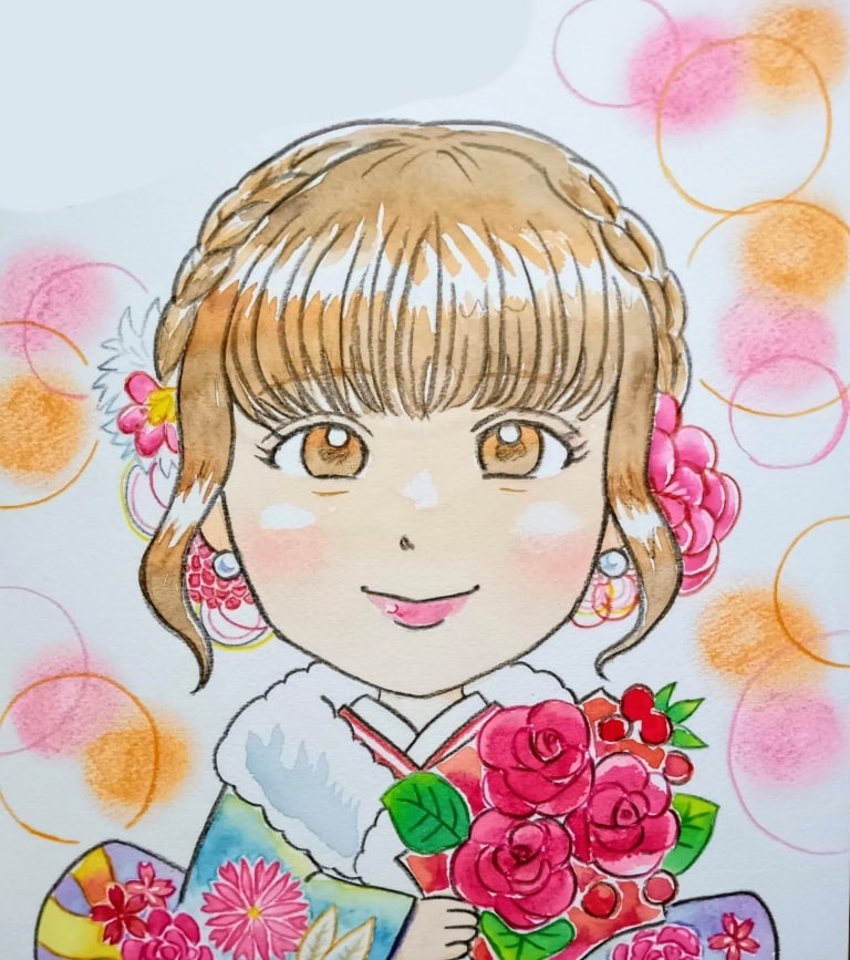 手描き水彩画似顔絵描きます 温かみあふれる手描き水彩画です。 イメージ1