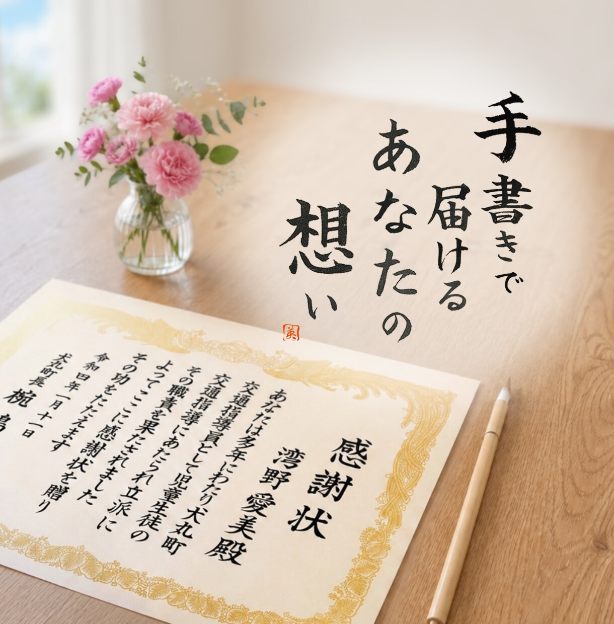 プロ筆耕士が毛筆で全書きします ～デジタルには出せない、温もりあるたった一つの賞状を～ イメージ6