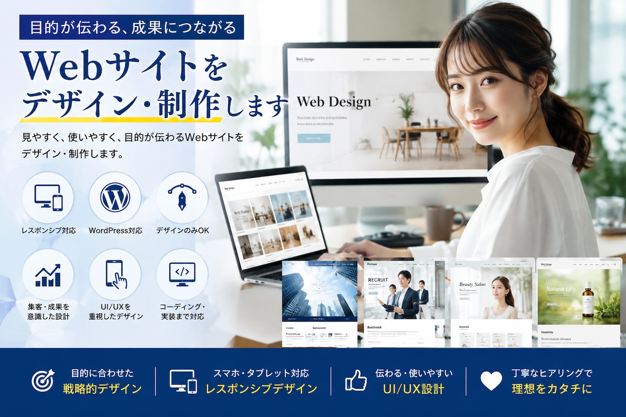 Webサイトを目的に合わせてデザインします 企業サイトからLPまで幅広く対応します イメージ1