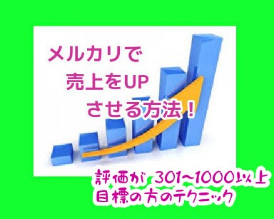 メルカリで売上をUPさせる方法をお伝えします メルカリの評価が 301～1000以上が目標の方のテクニック イメージ1