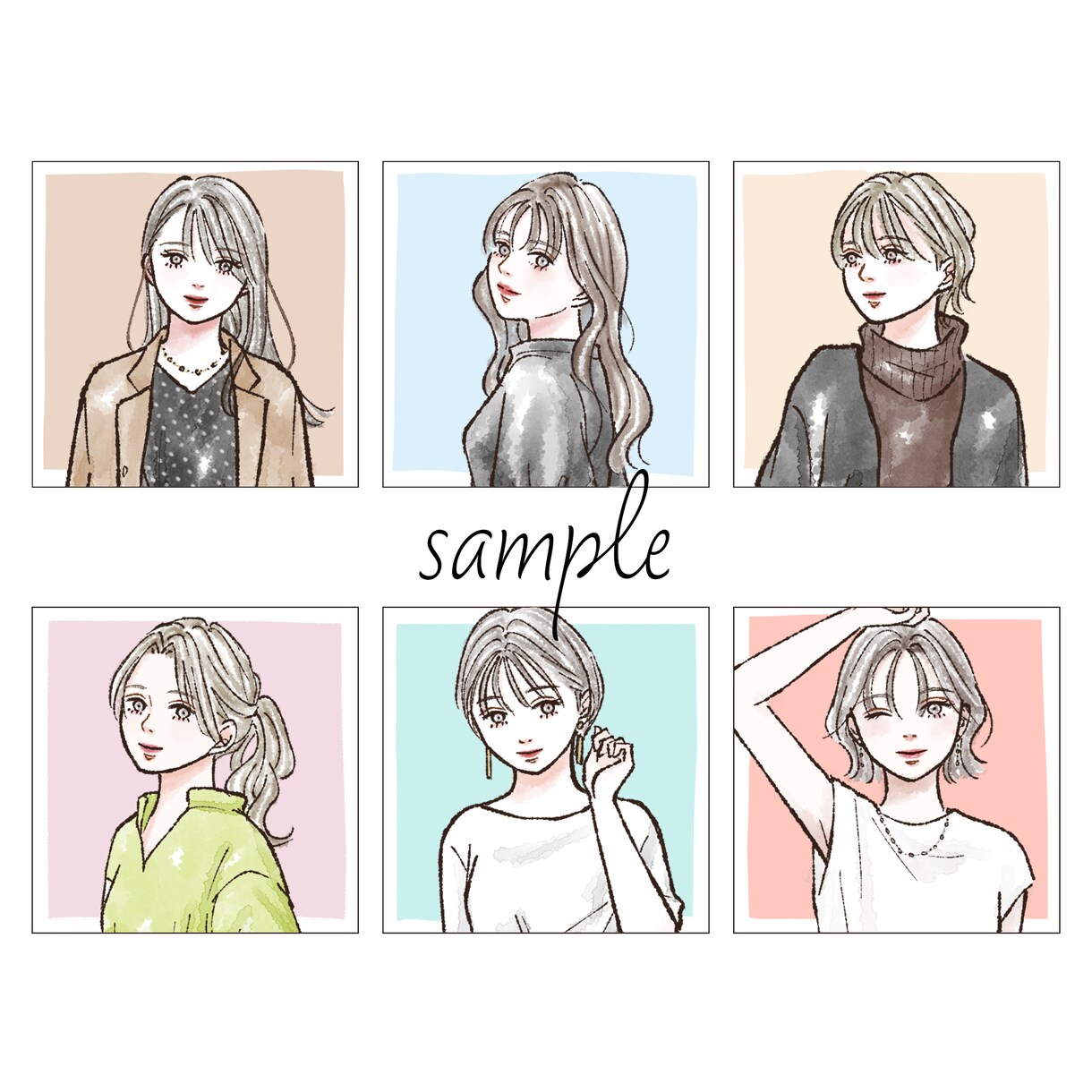 オシャレで女っぽい女の子お描きします シンプルすぎないけどオシャレな女性・女の子！SNSアイコンに イメージ5