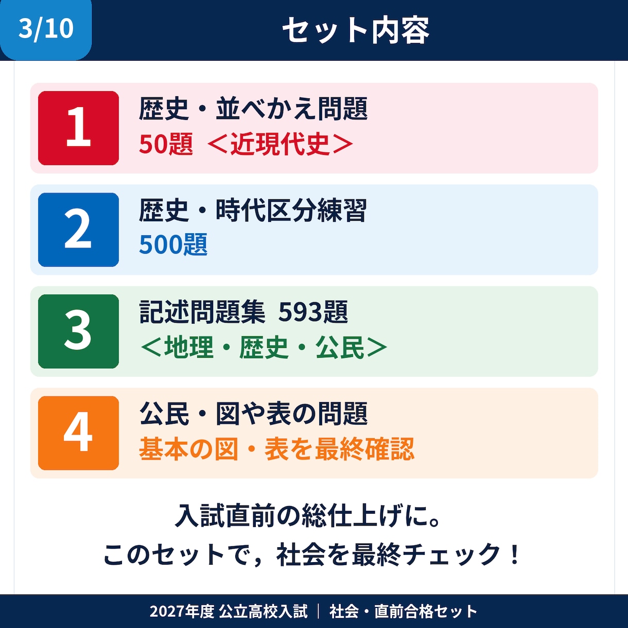 公立高校入試・社会「直前合格セット」を提供します 2027年度入試に対応しています！ イメージ8
