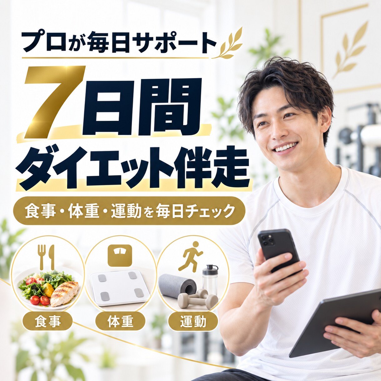 7日間あなたのダイエットを支えます 毎日の食事・体重・運動をプロが丁寧に確認します！ イメージ1