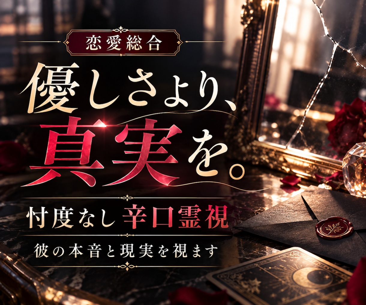 恋愛総合｜忖度なし辛口霊視鑑定で本音と現実を視ます 優しさより、真実を。視えたままを丁寧にお伝えします。 イメージ1