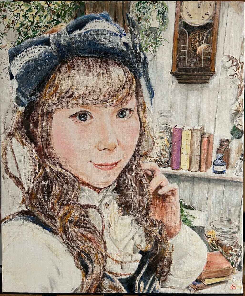 人物、動物の油彩画を木枠張りキャンバスへ描きます 写真では捉えきれなかったモデルさんの魅力を引き出します。 イメージ9
