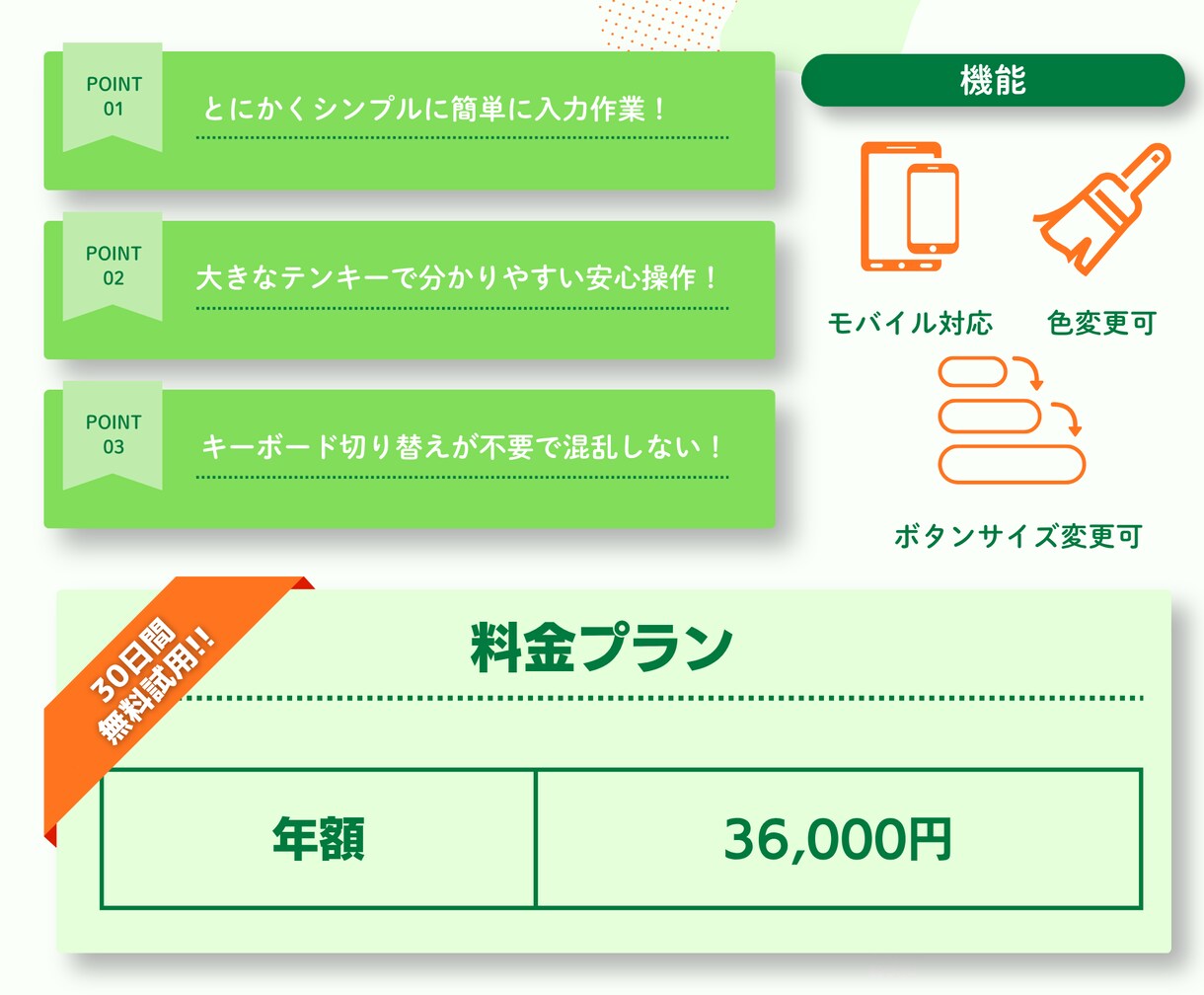 kintoneの数字入力をテンキーで爆速にします 【30日の無料試用期間間】あり！ イメージ2