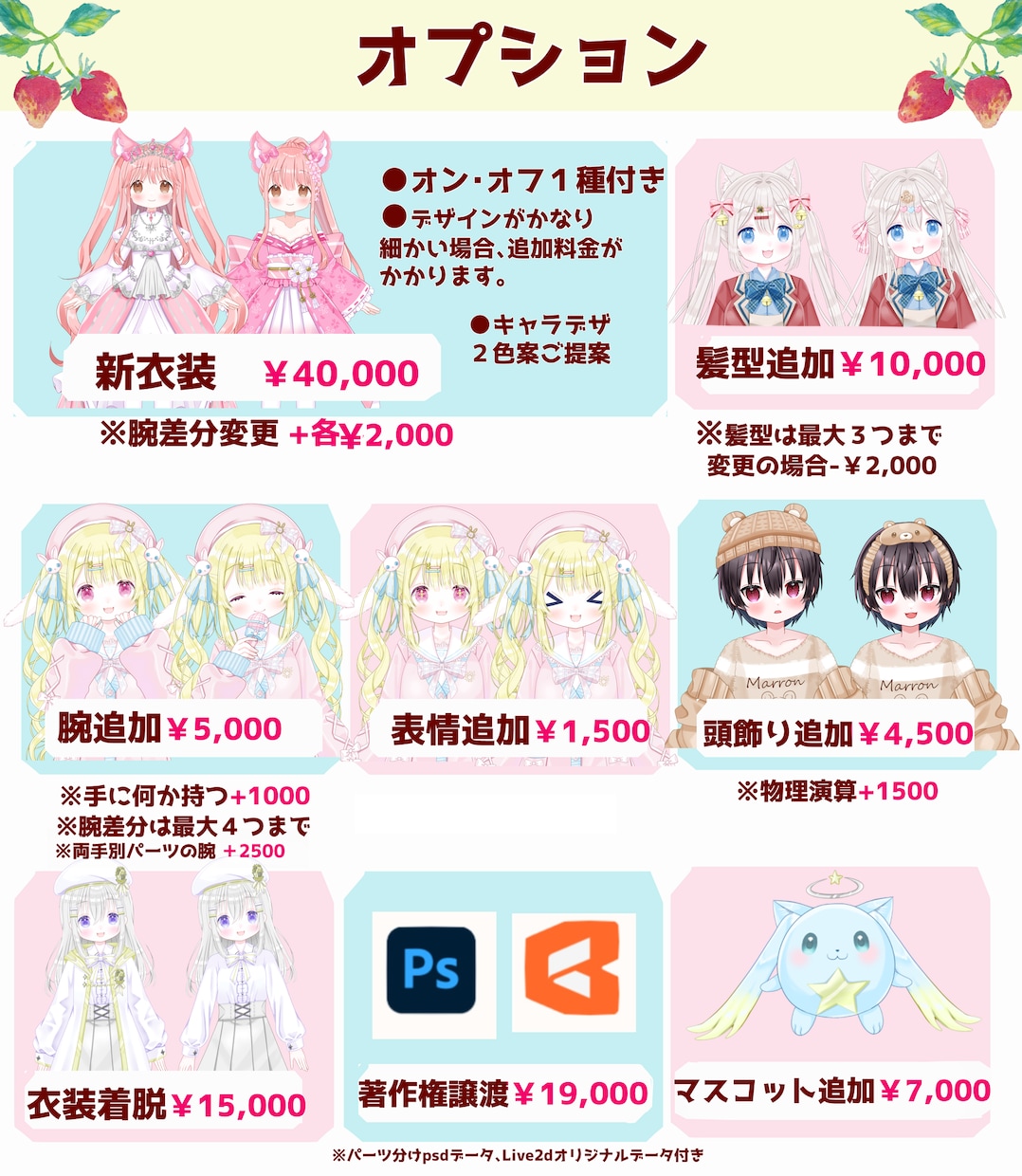 ふわふわカワイイVtuber★全工程制作します キャラデザ・イラスト・モデリングまで全部！可愛いならお任せを イメージ9