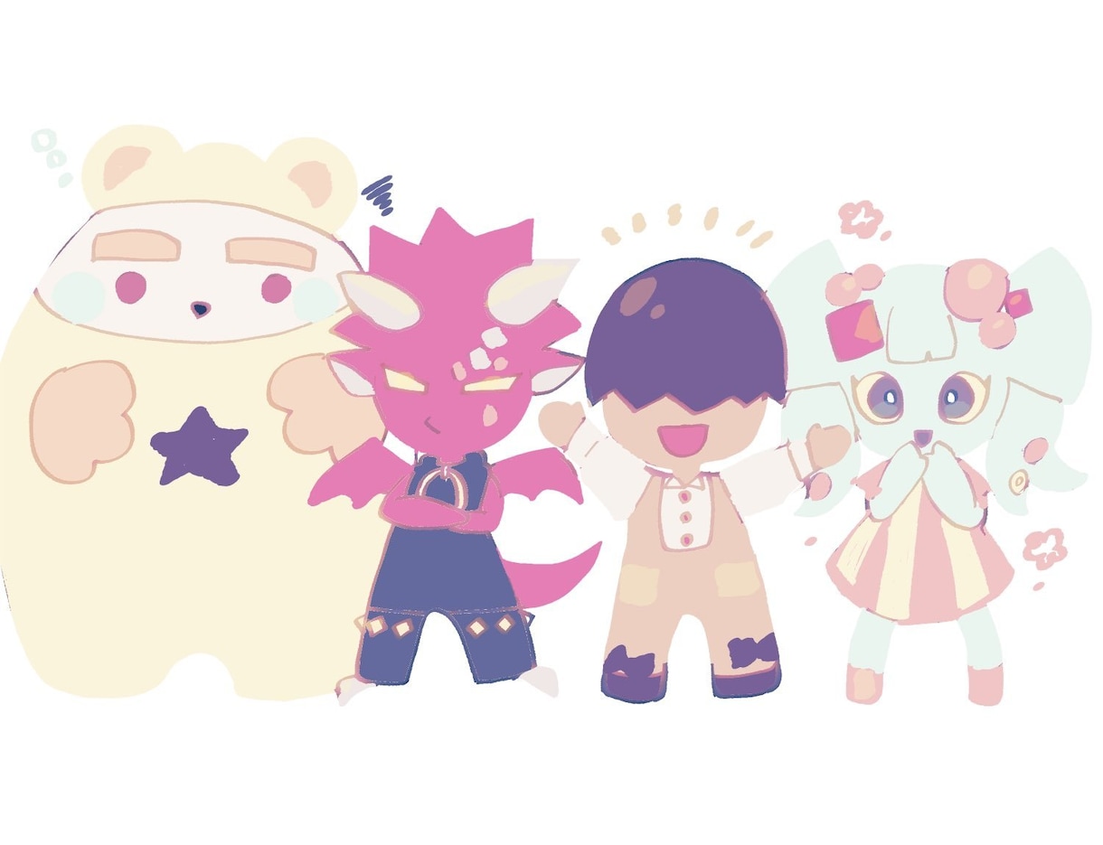 カートゥン調、デフォルメのイラスト描きます ポップ、キュート、ほのぼのお任せください！ イメージ6