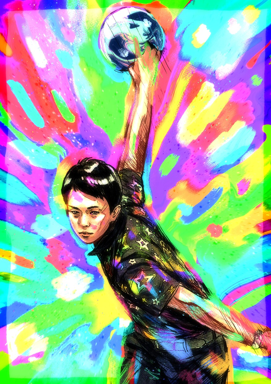 極彩色でビビッドな「生きている似顔絵」を描きます パッと目を引く！ビビッドでポップな唯一無二の似顔絵です。 イメージ3
