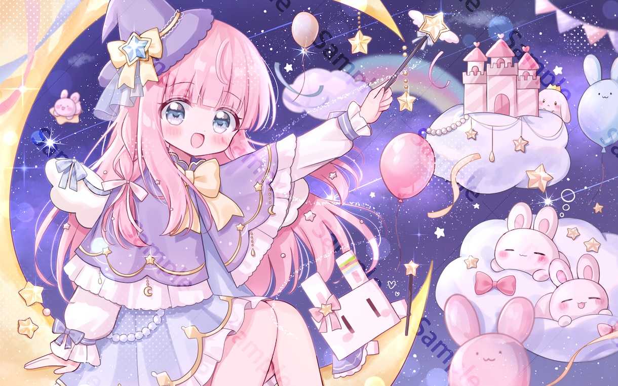 アイコンや1枚絵など︎✿ふわふわで可愛い絵描きます ☆現在通常等身・ミニキャラ特別価格で受付中です！ イメージ5