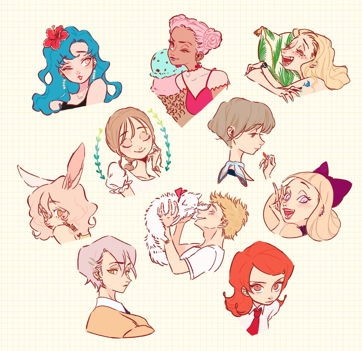 海外風アイコンお描きします シルエットから選択！表情もあなたらしさに。 イメージ1