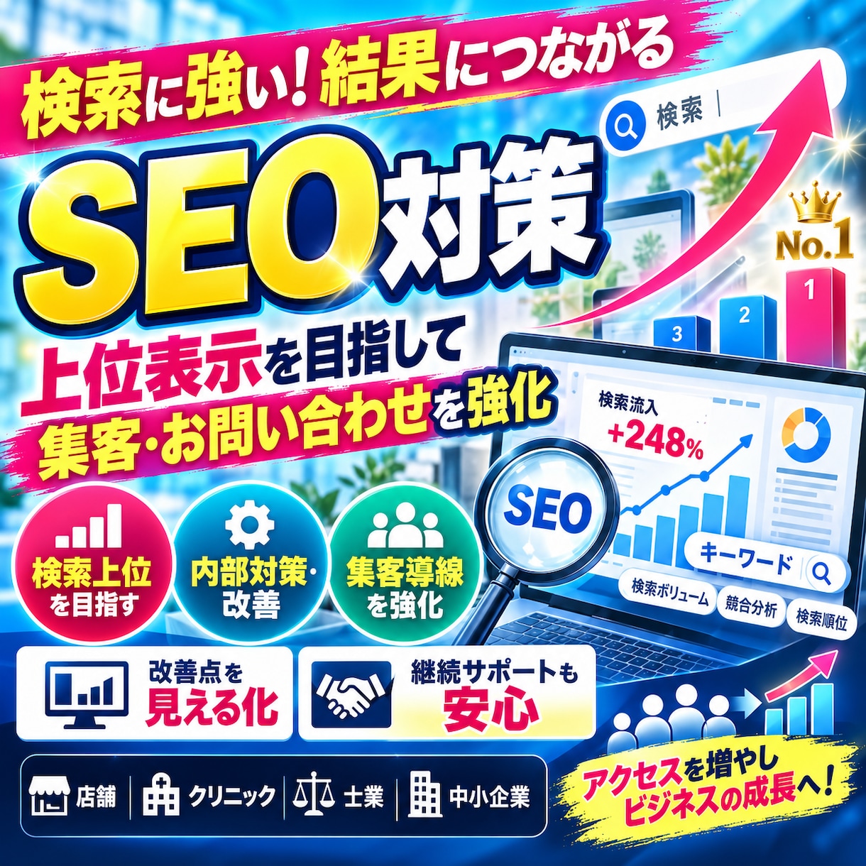 ホームページのSEOを診断し改善点をご提案します 検索で見つけてもらうために。課題と改善の優先順位を整理します イメージ3