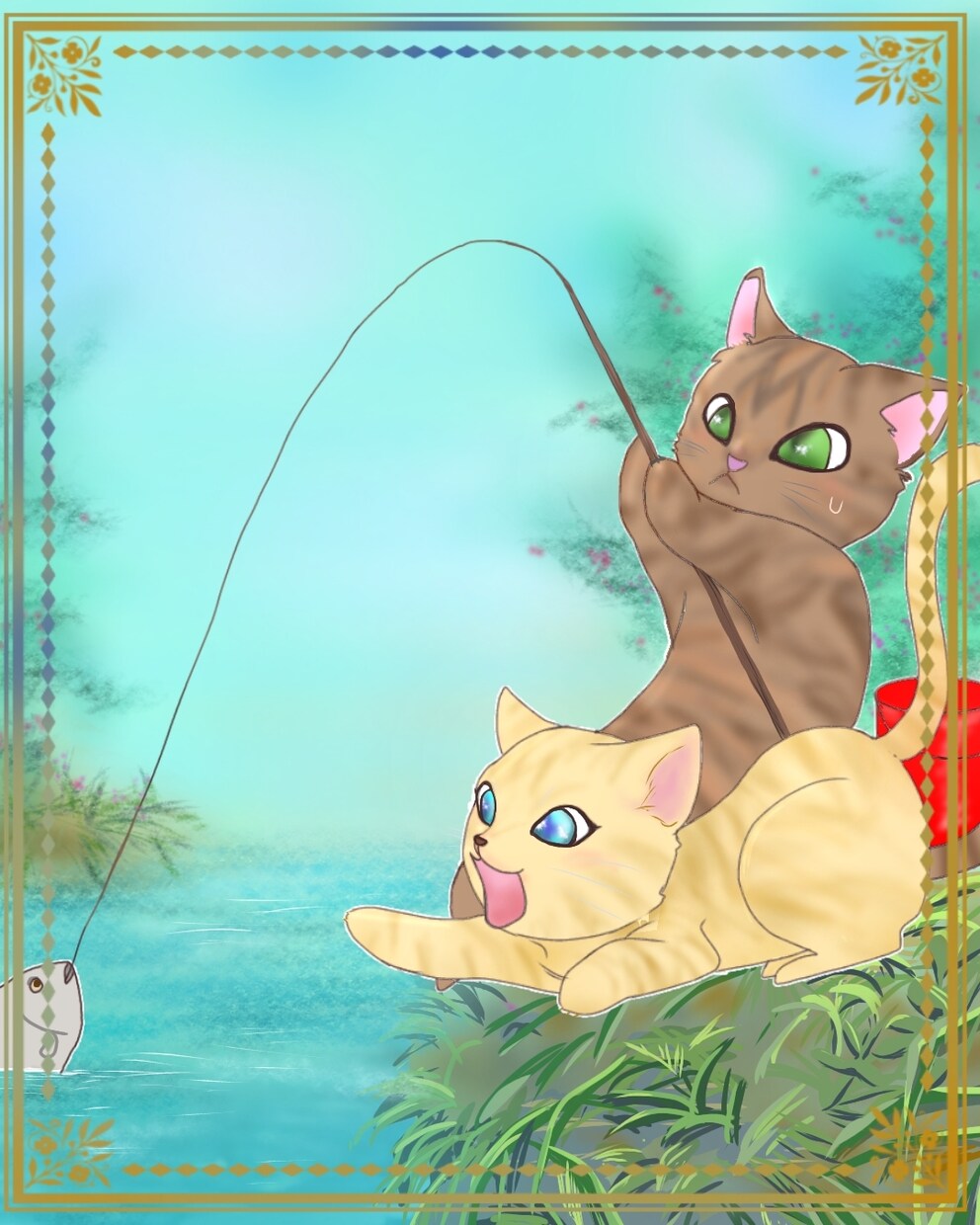 少女漫画風の柔らかいイラスト描きます 写真風背景入り画、犬猫さん等のポップなスタンプ風画もOK。 イメージ5