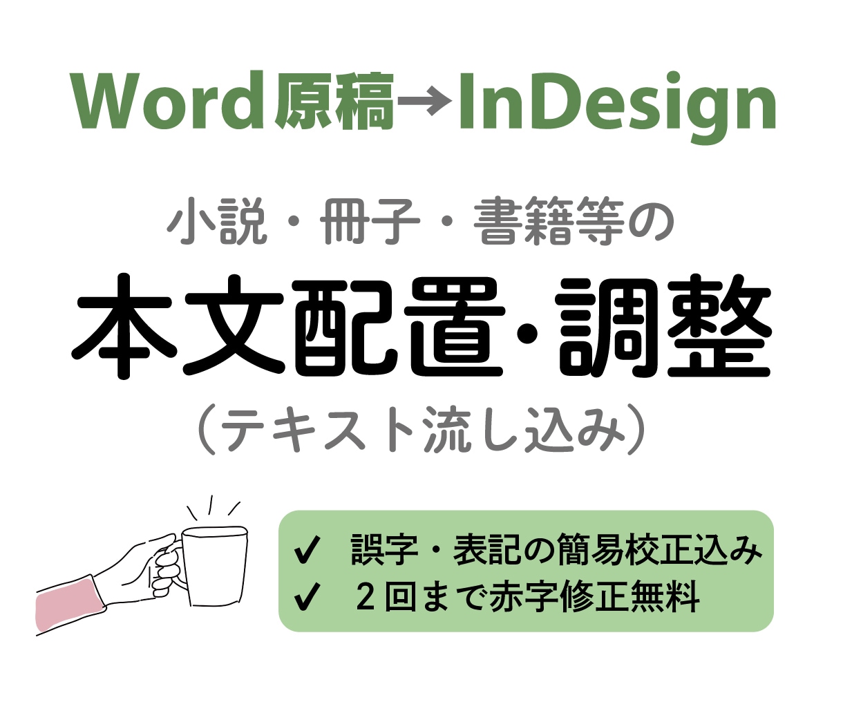 Word→InDesign  本文配置・調整します 簡易校正込み！読みやすく崩れない本文に イメージ1