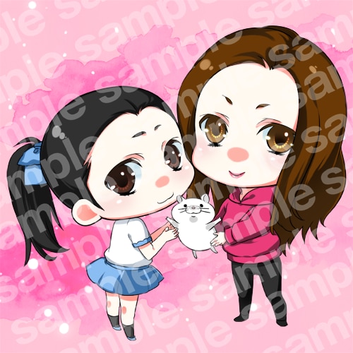 SNS映え！デフォルメ可愛いアイコン描きます 結婚式に！ブログアイテムに！ペットのみOK！多人数対応可！ イメージ7
