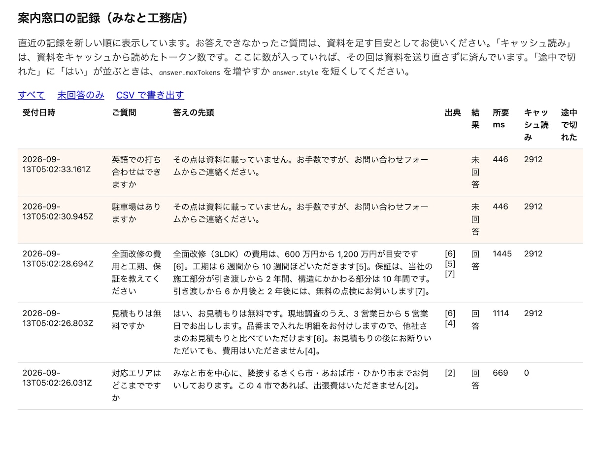 AIチャットボットを自社サイトに設置します 自社の文書だけを根拠に、お客さまの質問へ答えます イメージ5