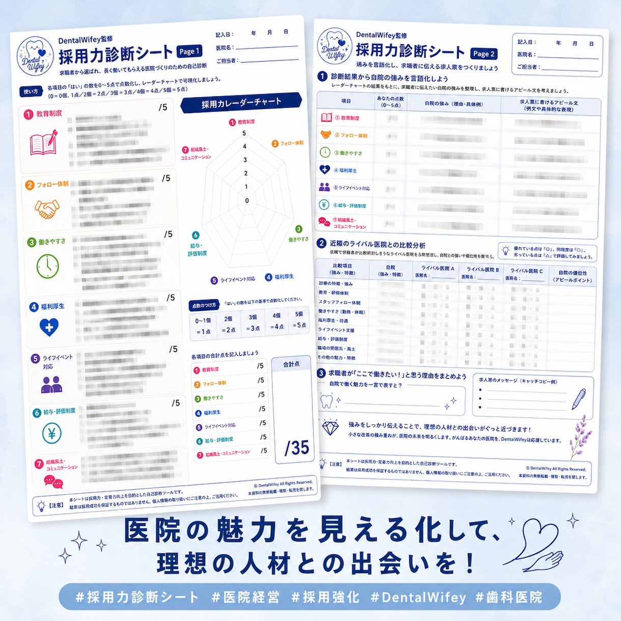 歯科医院 あなたの医院の【採用力】診断します 採用時における医院の強みや弱みを知る自院分析ツール イメージ3