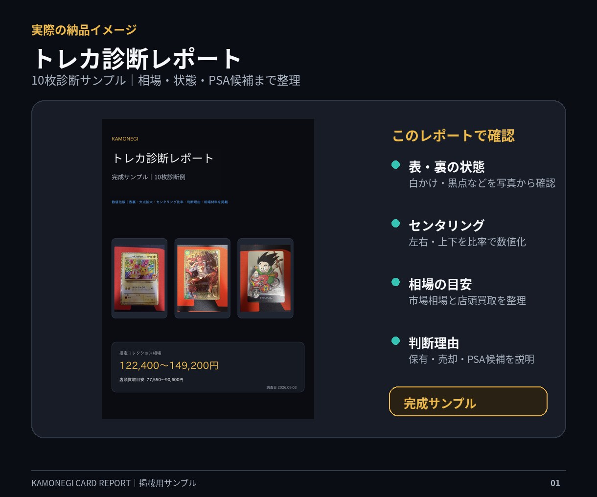 ポケカ、ドラゴンボール、ワンピースカード診断します カードの相場・売却・保有を分析します イメージ4