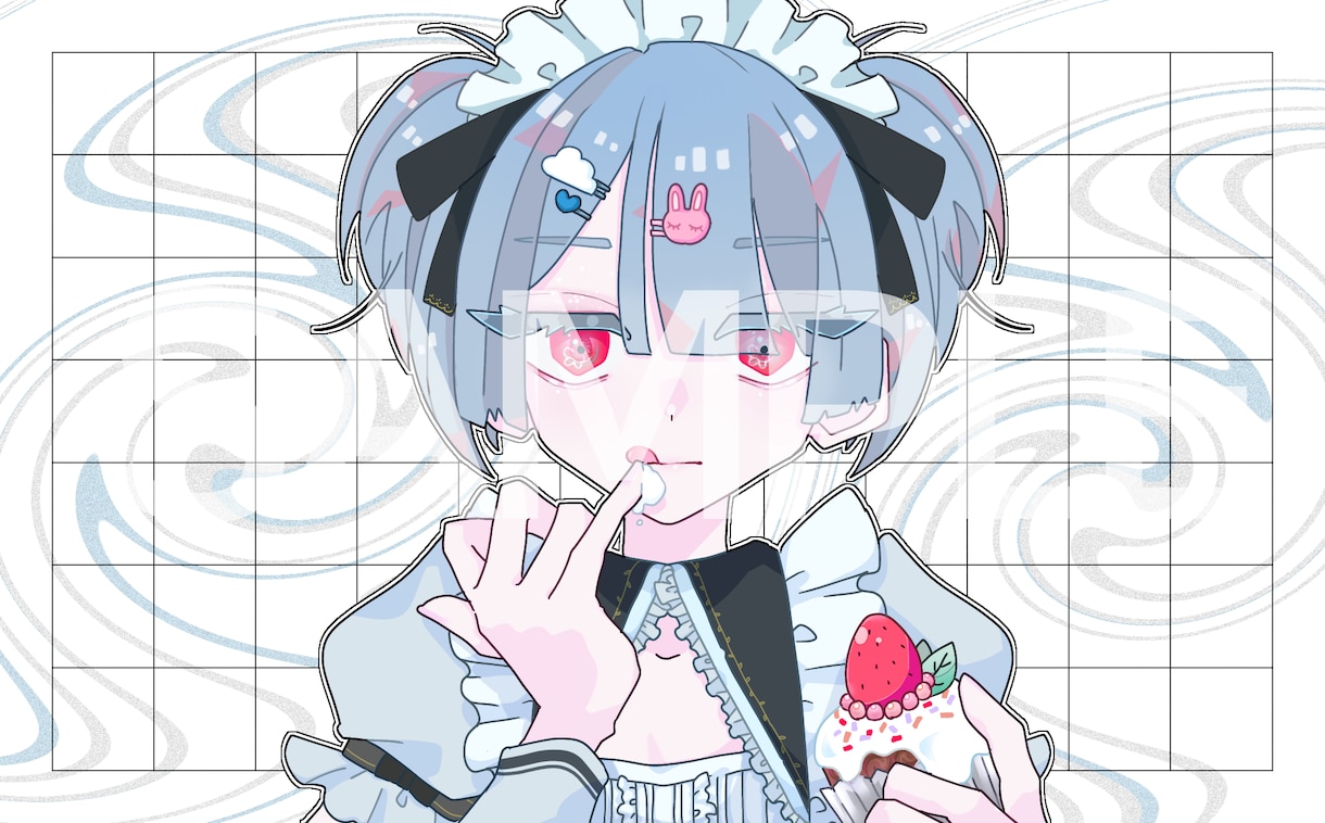 ご依頼キャラクターのイラスト描きます かわいい・キラキラ・地雷系の一枚絵 イメージ3