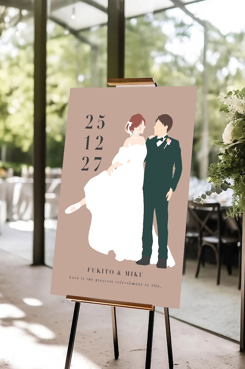 フルカラーでオシャレなウェルカムボードを描きます お写真からイラストを描きます♫ イメージ2