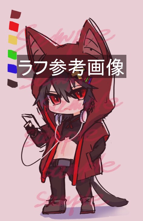 アニメ塗り【っぽい】SDイラスト作成します オリジナル、動画立ち絵、VTuber様もお気軽に！ イメージ5