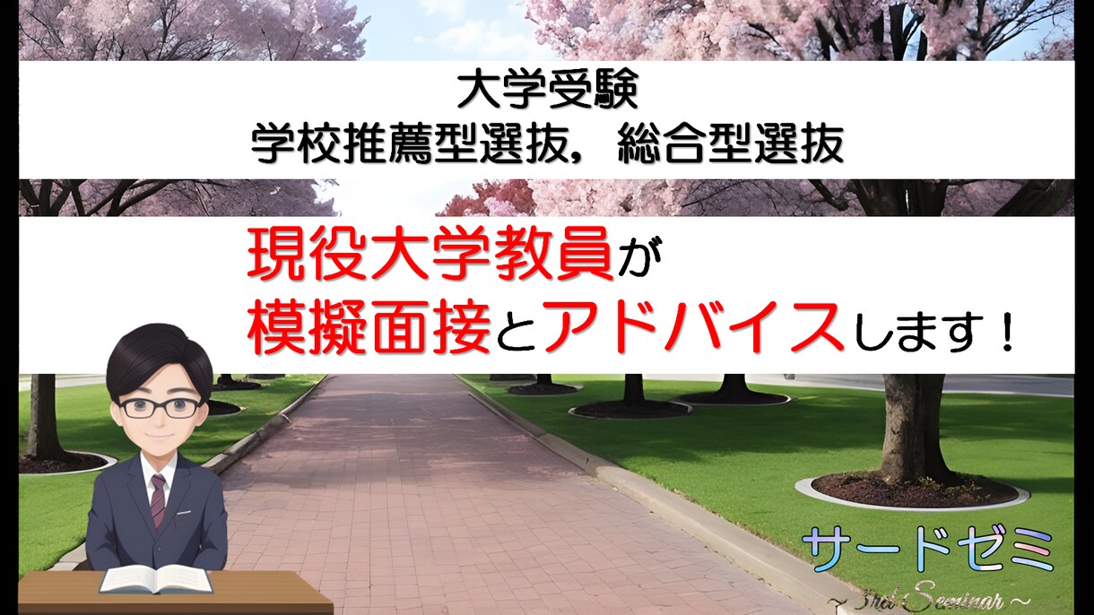 学校推薦型，総合型選抜の大学入試の模擬面接をします 現役大学教員視点でアドバイスをします（文系学部対象） イメージ2