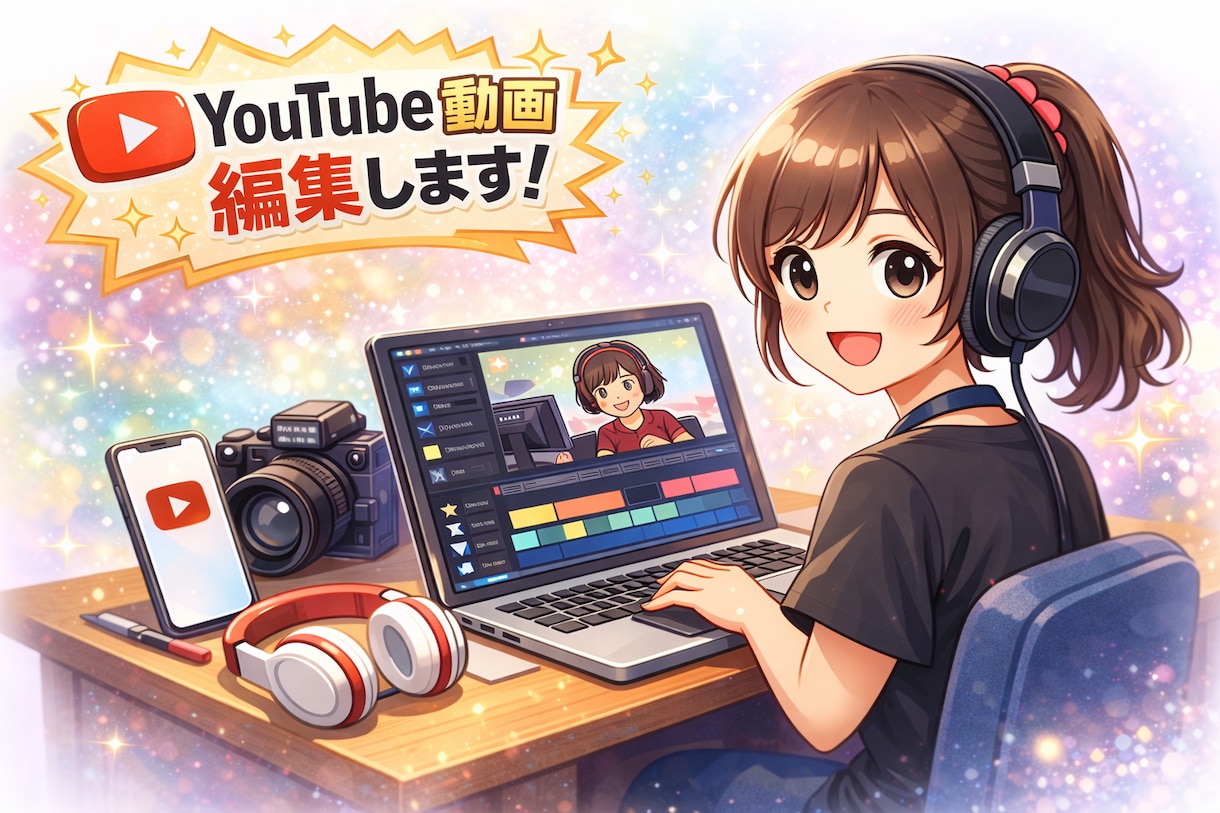 YouTubeの動画編集一括対応します カット編集・テロップ・BGM・効果音・カラー調整まで対応可能 イメージ1
