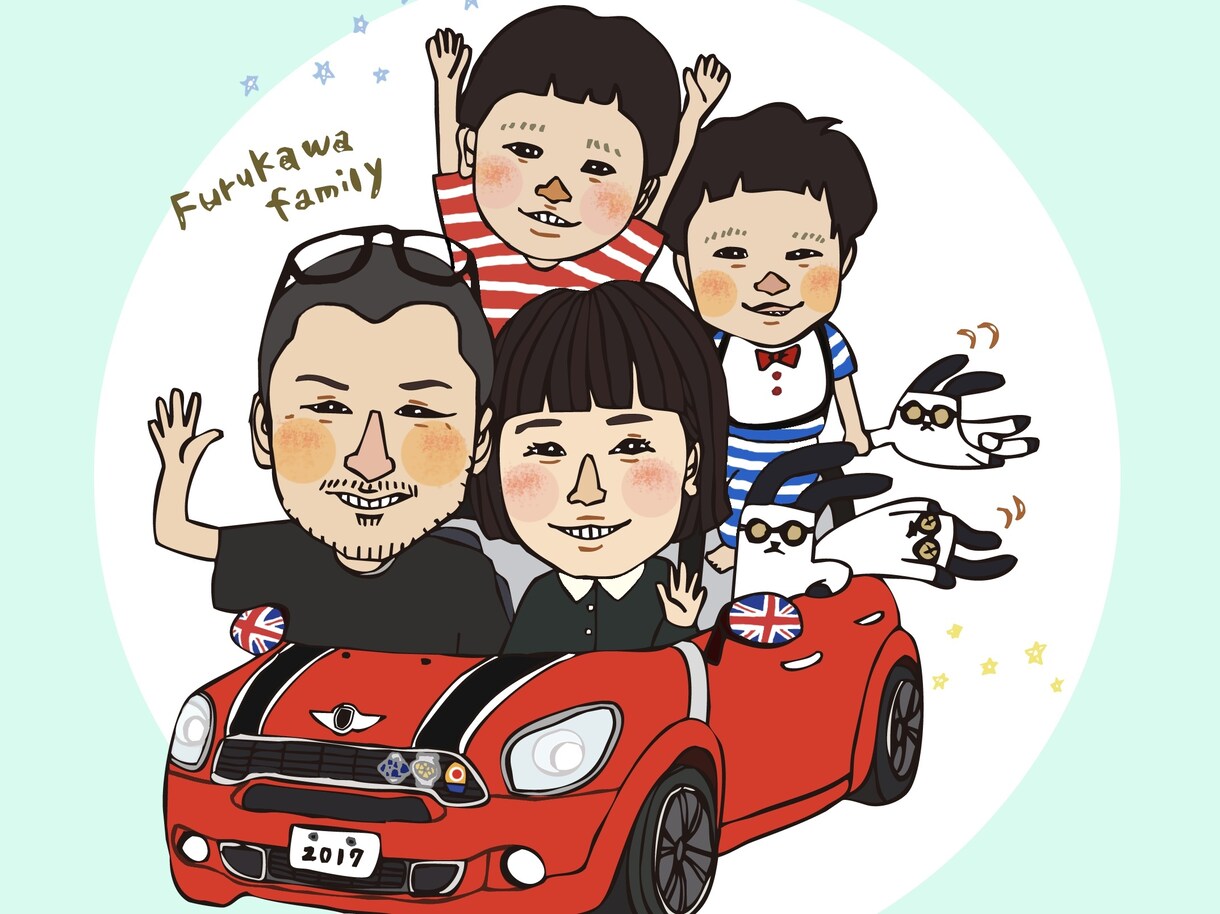 SNSアイコンや年賀状にも★楽しい似顔絵作成します ご家族やお友達と笑顔になれるような似顔絵をお届けします。 イメージ4